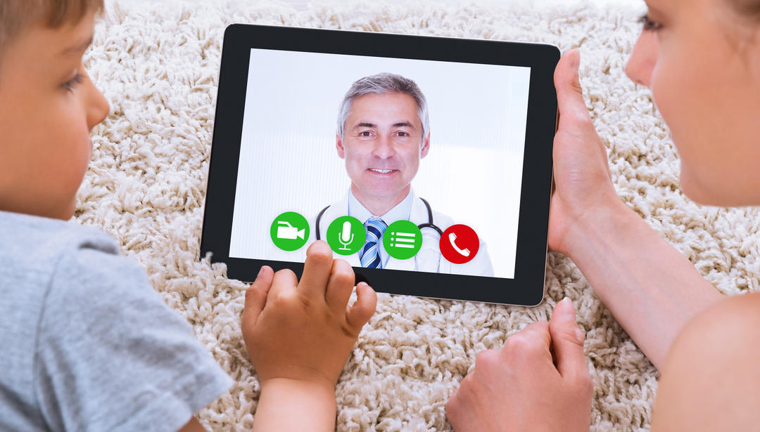 video chatting with a doctor